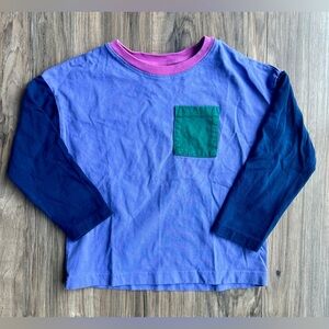 Hanna Andersson girls size 5 purple color block shirt